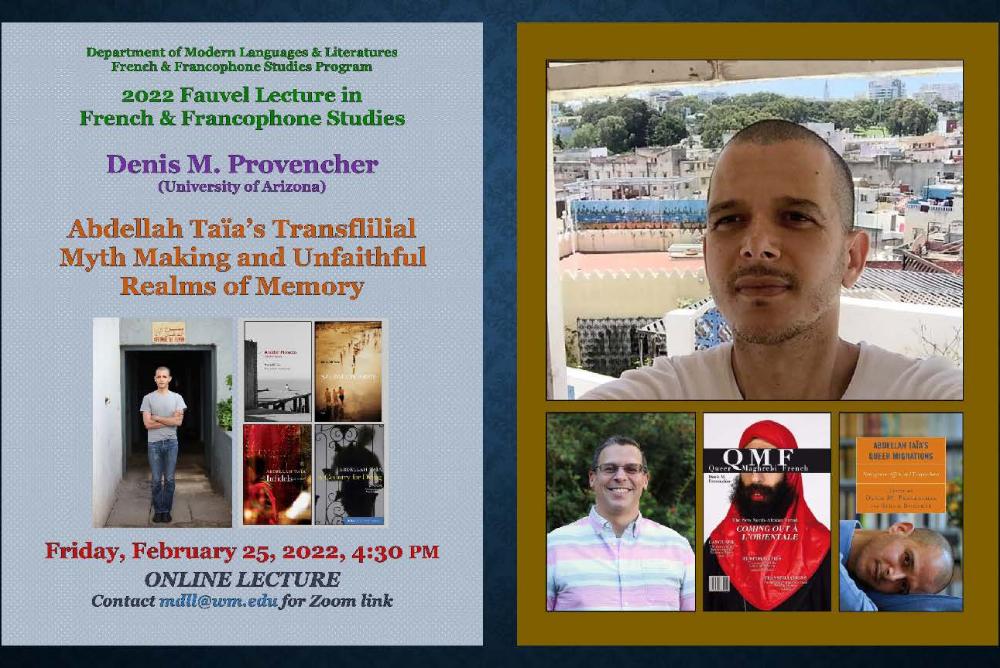 2022 Fauvel Lecture - Denis Provencher on Abdellah Taïa