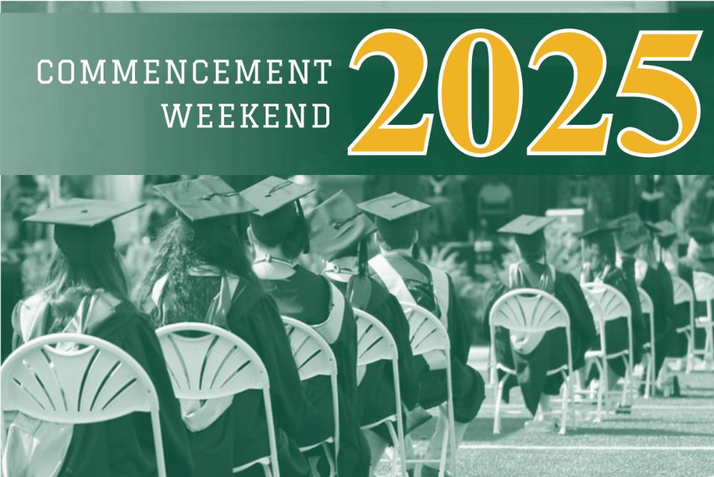 outdoors, outside, people, students, 2025, commencement, logo, banner, graduation, regalia, graduates, seniors, tassels, mortarboard, robes