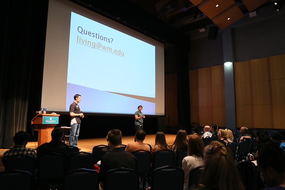 students, indoors, inside, people, staff, projectors, commonwealth, sadler, sadler center, podiums