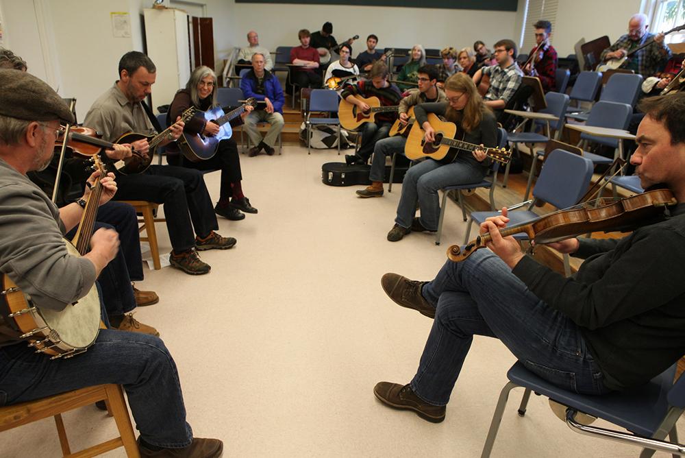 students, faculty, indoors, inside, people, arts, music, ensembles, classroom